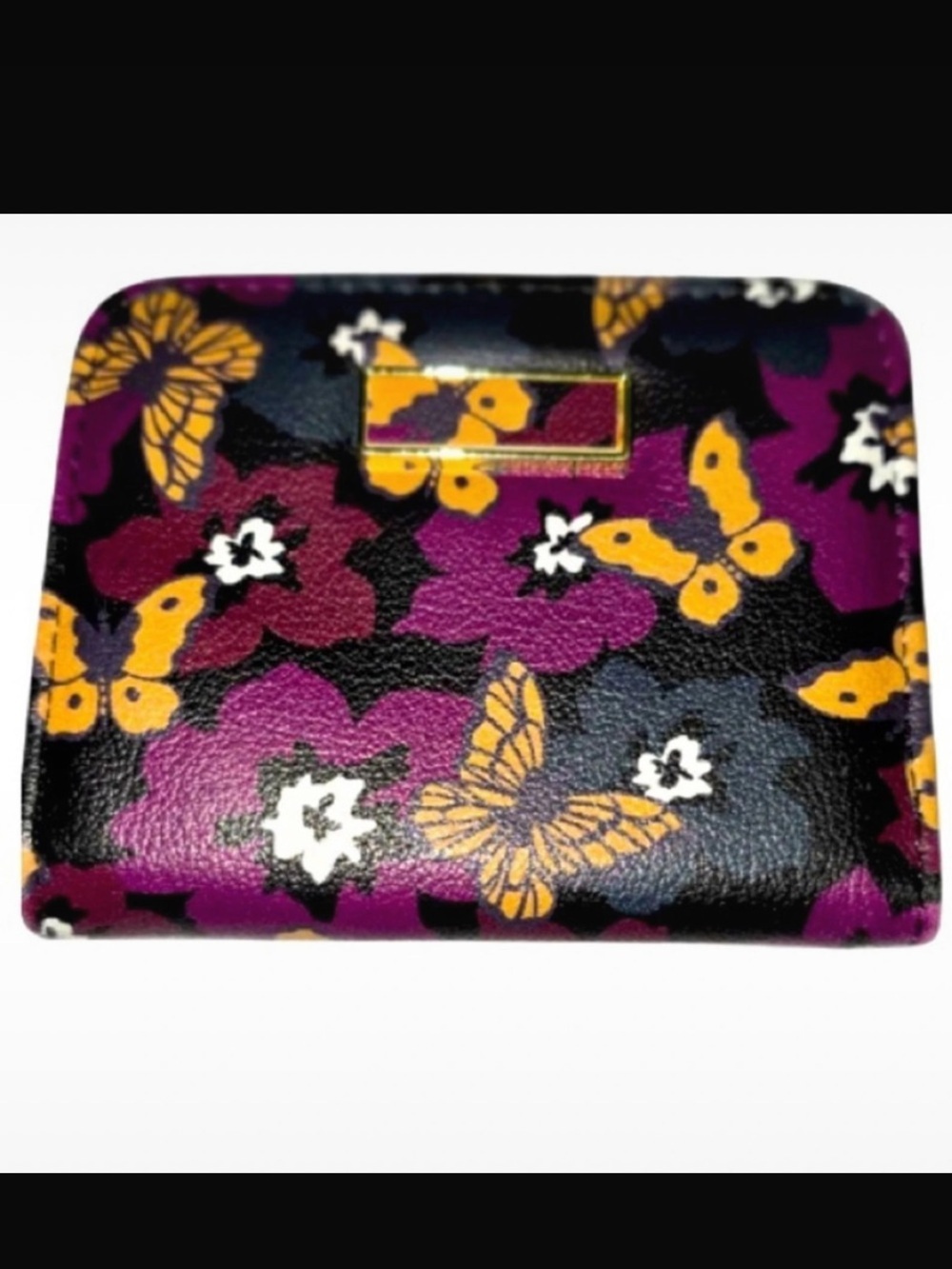 NWOT Time and Tru Floral & Butterfly Two-Fold Coin Holder Wallet Cute & Compact